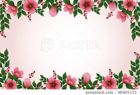 Beautiful Peach Blossom Flower Floral Blank Space Rectangle Background Beautiful Peach Blossom Flower Floral Blank Space Rectangle Background 96905153