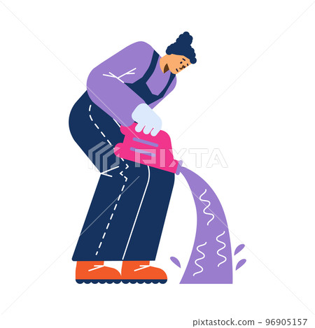 Cleaning service worker disinfecting water in pool vector illustration isolated. 96905157