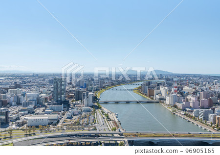 Niigata City, Niigata Prefecture Cityscape of Niigata City seen from Toki Messe Befco Bakauke Observatory (south direction) 96905165