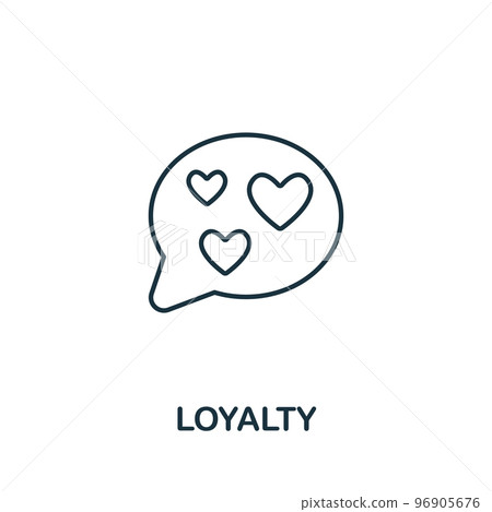 Loyalty icon. Monochrome simple Customer Relationship icon for templates, web design and infographics 96905676