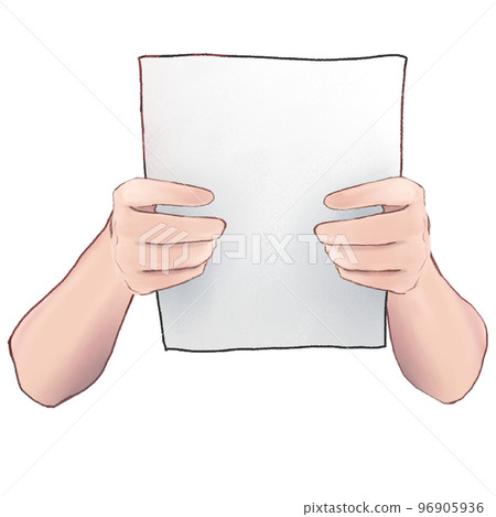 Hand holding paper 96905936