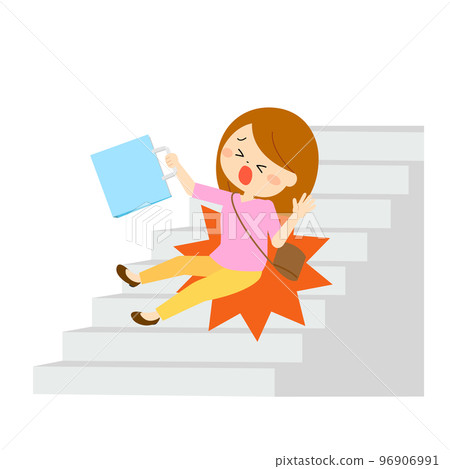 A woman who fell down on the stairs on the go 96906991