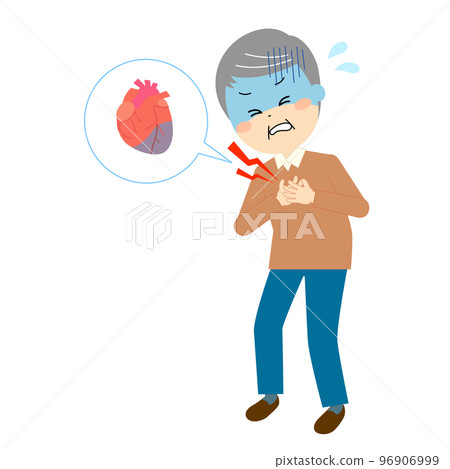 Elderly man suffering from severe chest pain 96906999