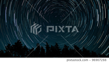 Star trails in the night sky Star trails in the night sky 96907288