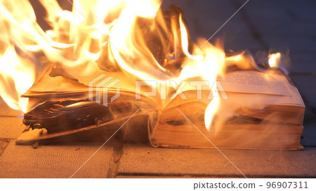 An open book is on fire An open book is on fire 96907311