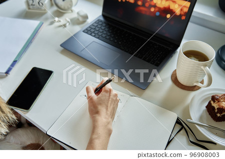 Creative designer working from home. Remote work Creative designer working from home. Remote work 96908003