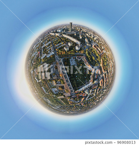Little planet panorama of Wroclaw city in Poland. European city architecture Little planet panorama of Wroclaw city in Poland. European city architecture 96908013
