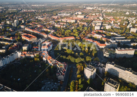 Residential building in european city, Aerial view. Wroclaw, Poland 96908014