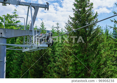 Mountains with open cable cars lift, Karpacz, Poland Mountains with open cable cars lift, Karpacz, Poland 96908238