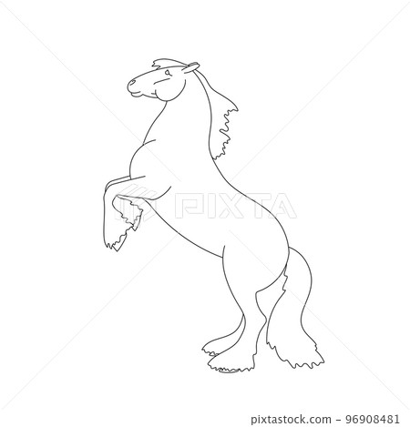 Hand drawn tinker horse. Vector illustration for coloring page 96908481
