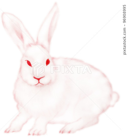 五顏六色的兔子水彩畫一種顏色紅色其他顏色與路徑桐木 96908995