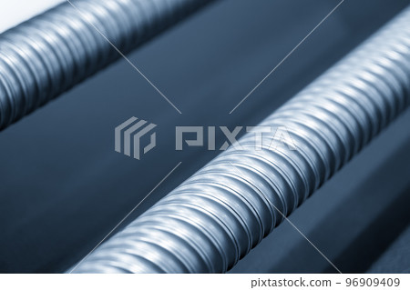 Closeup scene the spare parts lead ball screw. Closeup scene the spare parts lead ball screw. 96909409