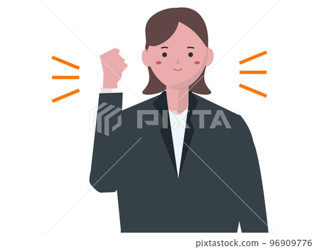 微笑著做膽量姿勢的女商人 96909776