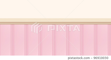 Pink beadboard or wainscot with top chair guard trim seamless pattern on beige wall Pink beadboard or wainscot with top chair guard trim seamless pattern on beige wall 96910030