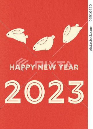 Cute rabbit New Year's card 2023 Rabbit template vertical Cute rabbit New Year's card 2023 Rabbit template vertical 96910450