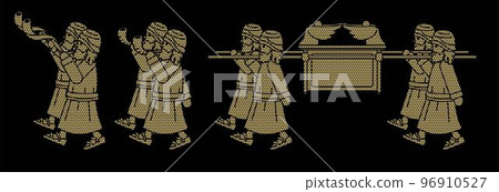 Group of Levi Carrying Ark of the Covenant and Blowing the Shofar Cartoon Graphic Vector Group of Levi Carrying Ark of the Covenant and Blowing the Shofar Cartoon Graphic Vector 96910527