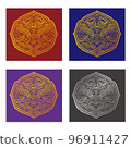 Korean Traditional Ssangyong Pattern Design Source 96911427
