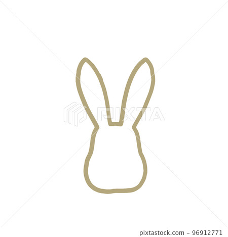 Rabbit head silhouette line drawing Rabbit head silhouette line drawing 96912771