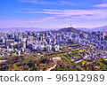 A view of downtown Seoul in October, colored in autumn 96912989