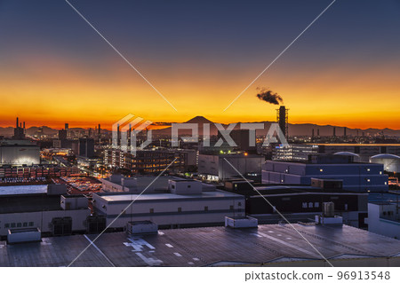 閃耀光芒的川崎富士山街景[神奈川縣/川崎市] 96913548