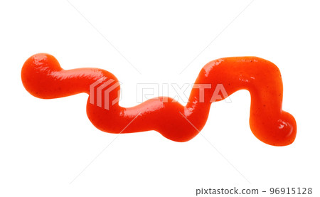 Tasty tomato sauce isolated on white, top view Tasty tomato sauce isolated on white, top view 96915128