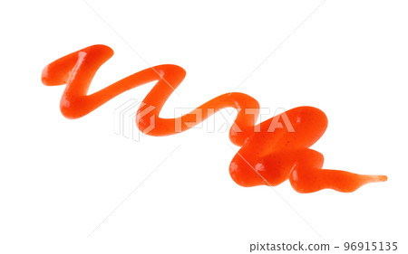 Tasty fresh tomato sauce isolated on white 96915135