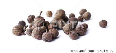 Heap of black pepper grains isolated on white Heap of black pepper grains isolated on white 96916009