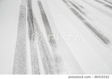 frozen road with snow frozen road with snow 96916582