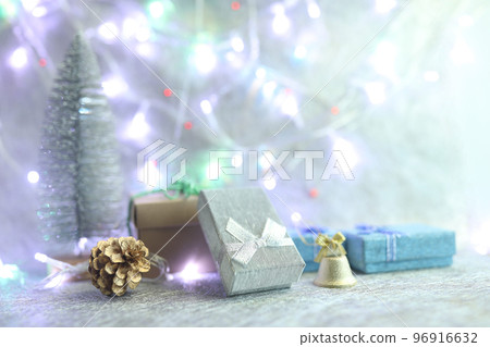 Gift boxes and Christmas bright lights Gift boxes and Christmas bright lights 96916632