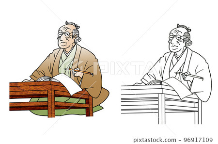 Edo period landlord color black and white Edo period landlord color black and white 96917109