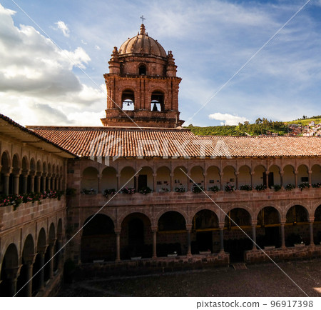 View to Coricancha, famous temple in the Inca Empire, Cuzco, Peru 96917398