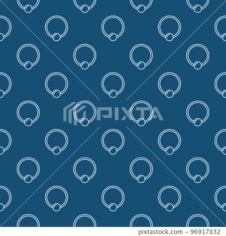 Blue captive hoop seamless pattern. Vector piercing texture Blue captive hoop seamless pattern. Vector piercing texture 96917832