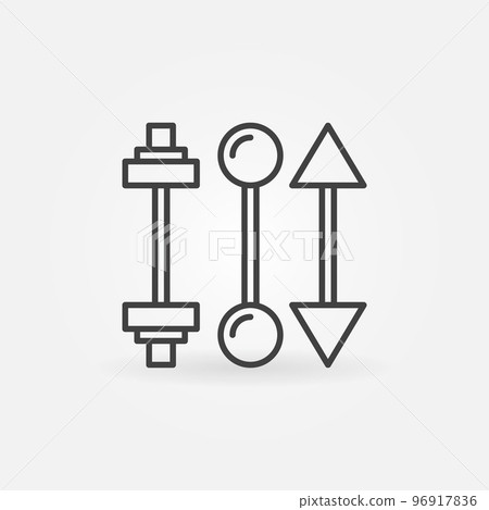 Piercing barbells icon. Vector piercing jewelry concept sign Piercing barbells icon. Vector piercing jewelry concept sign 96917836