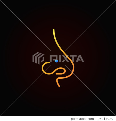 Pierced nose colored icon - vector nose piercing sign Pierced nose colored icon - vector nose piercing sign 96917929