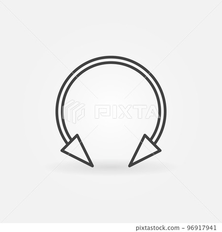 Spike circular barbell earring linear icon. Vector symbol 96917941