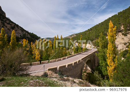 a well-trodden road in the autumn forest a well-trodden road in the autumn forest 96917976