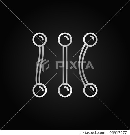 Piercing barbells vector silver icon in outline style Piercing barbells vector silver icon in outline style 96917977