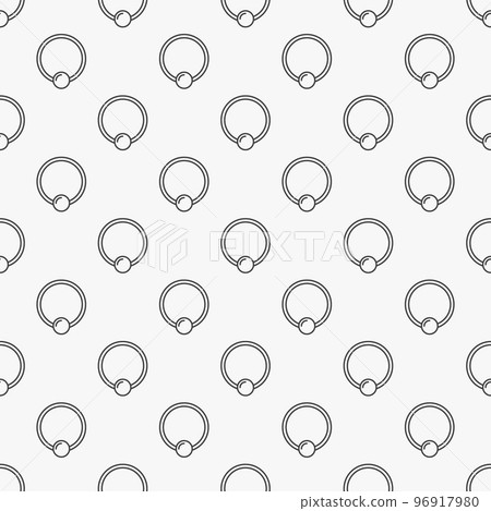 Captive ring seamless pattern. Vector piercing background Captive ring seamless pattern. Vector piercing background 96917980