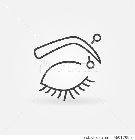 Eyebrow piercing icon - vector eyebrow with curved barbell Eyebrow piercing icon - vector eyebrow with curved barbell 96917990