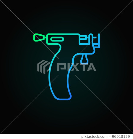 Ear piercing instrument line icon - vector piercing gun sign 96918139