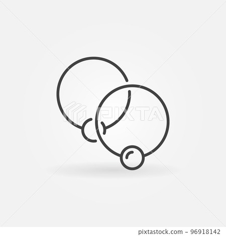 Two captive rings minimal icon - vector ball closure ring sign Two captive rings minimal icon - vector ball closure ring sign 96918142