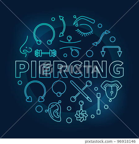 Piercing blue vector round illustration on dark background 96918146