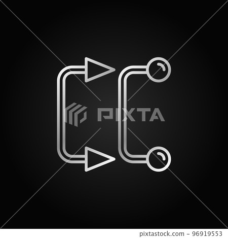 Two piercing curved barbells silver thin line vector icon Two piercing curved barbells silver thin line vector icon 96919553
