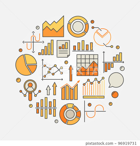 Statistics and data analysis colorful illustration 96919731