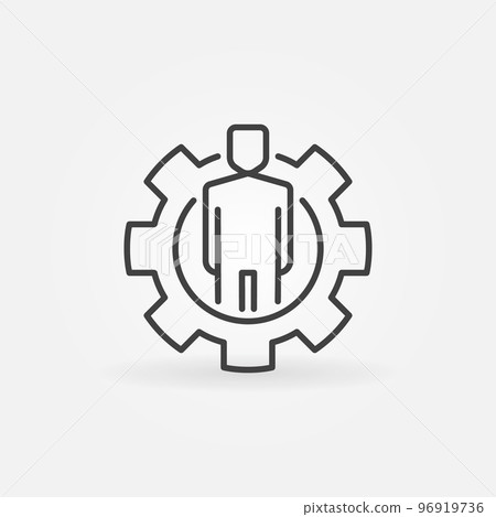 Man in gear outline icon Man in gear outline icon 96919736