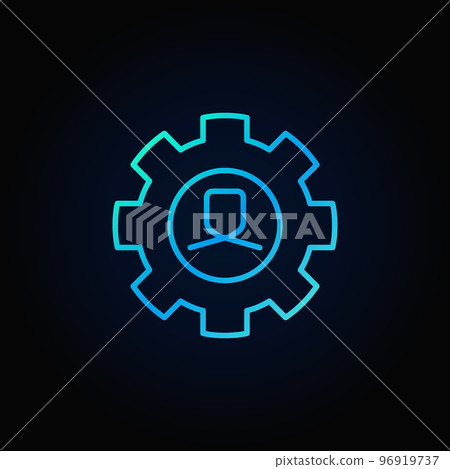 Man in cog blue icon Man in cog blue icon 96919737