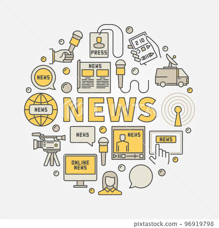 News round colorful illustration 96919798