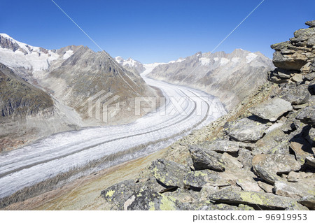 Great Aletsch Glacier seen from Bettmerhorn (Valais, Switzerland) 96919953