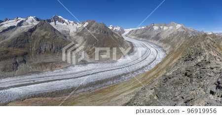 Great Aletsch Glacier seen from Bettmerhorn (Valais, Switzerland) Great Aletsch Glacier seen from Bettmerhorn (Valais, Switzerland) 96919956