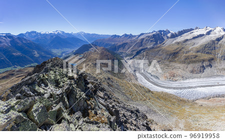Great Aletsch Glacier seen from Bettmerhorn (Valais, Switzerland) Great Aletsch Glacier seen from Bettmerhorn (Valais, Switzerland) 96919958